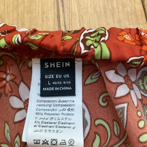 Skirt and crop top matching set with floral and plant patterns - Picture 4 of 4